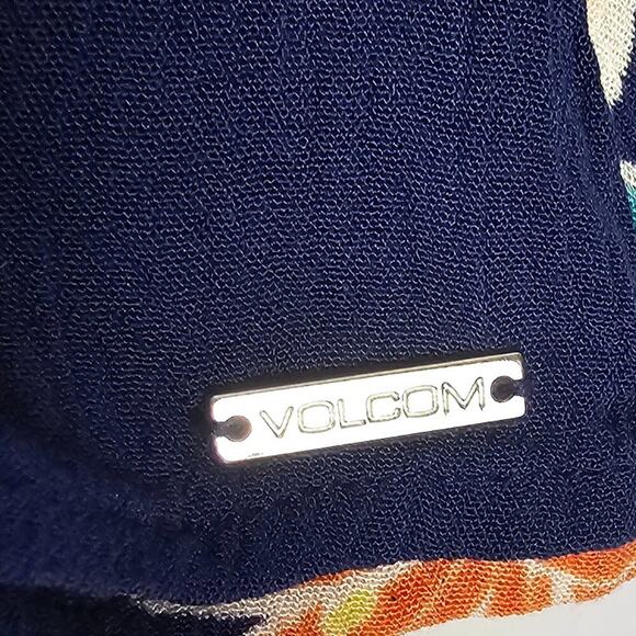 Volcom Women's Cocoanut Hut Dress Blue Floral Dress Large - Picture 8 of 9